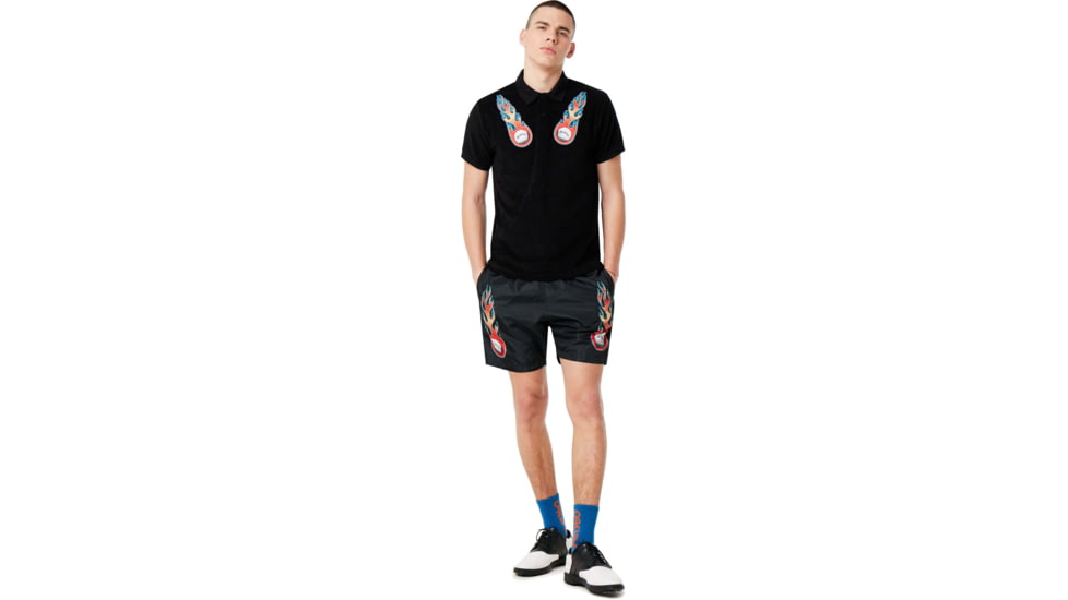 Oakley Flame Terry Short Sleeve Polo Tnp - Mens, Blackout, Small, 434445-02E-S