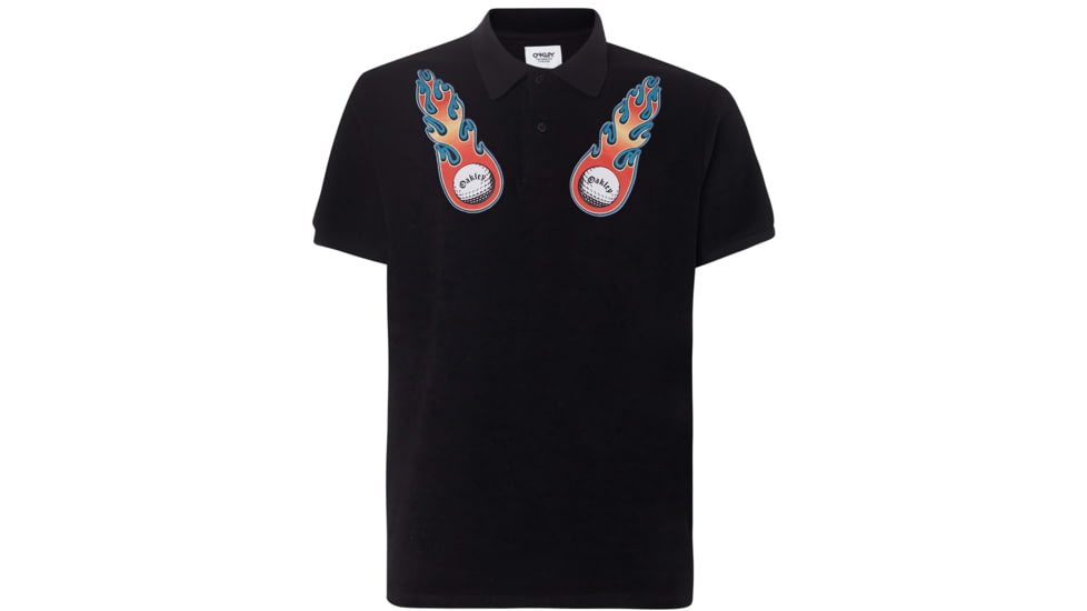 Oakley Flame Terry Short Sleeve Polo Tnp - Mens, Blackout, Small, 434445-02E-S