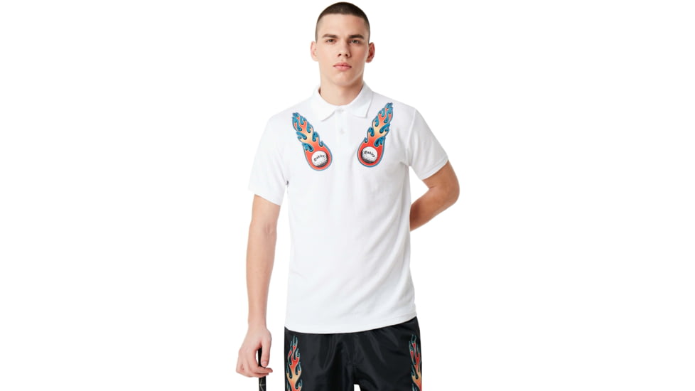Oakley Flame Terry Short Sleeve Polo Tnp - Mens, White, Medium, 434445-100-M