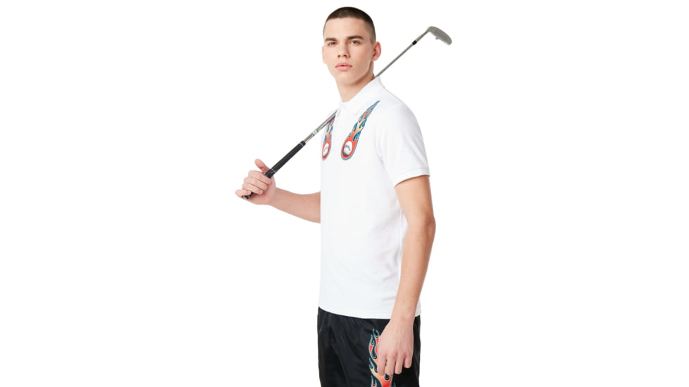 Oakley Flame Terry Short Sleeve Polo Tnp - Mens, White, Medium, 434445-100-M