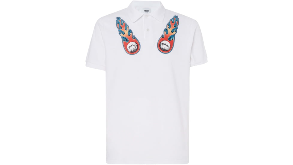 Oakley Flame Terry Short Sleeve Polo Tnp - Mens, White, Medium, 434445-100-M
