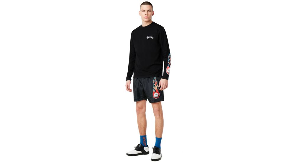 Oakley Flames Ls T-Shirt Tnp - Mens, Blackout, Large, 457976-02E-L