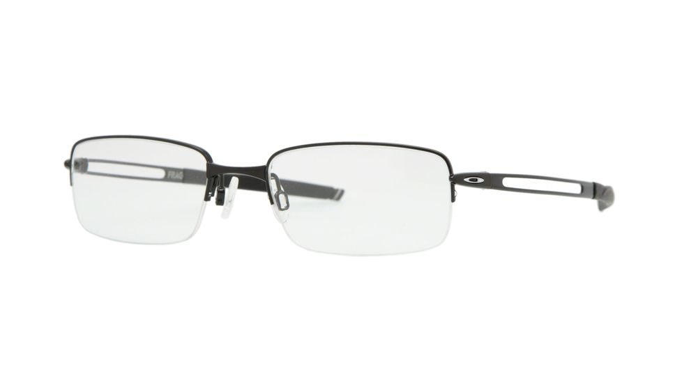 Oakley FRAG OX5045 Prescription Eyeglasses 504501-51 - Polished Black Frame, Clear Lenses