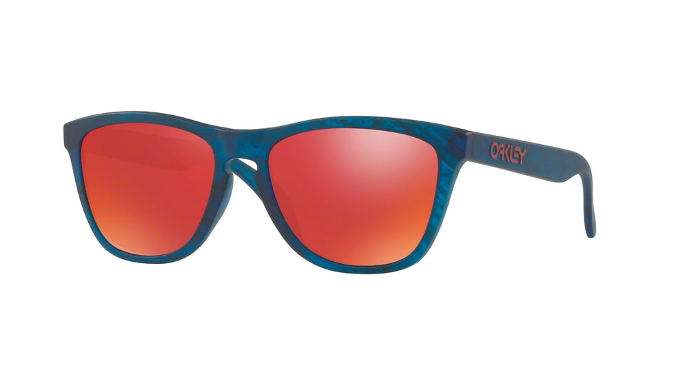 Oakley Frogskins A OO9245 Single Vision Prescription Sunglasses OO9245-924554-54 - Lens Diameter 54 mm, Frame Color Matte Blue Woodgrain