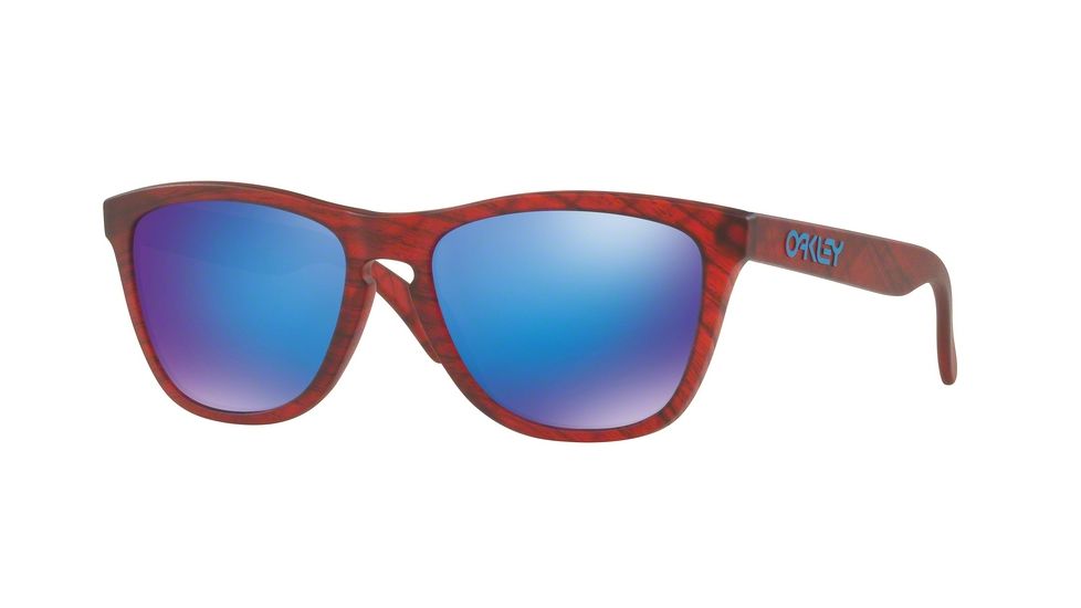 Oakley Frogskins A OO9245 Single Vision Prescription Sunglasses OO9245-924556-54 - Lens Diameter 54 mm, Frame Color Matte Red Woodgrain