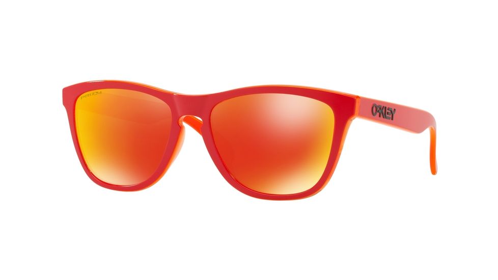 Oakley Frogskins A OO9245 Single Vision Prescription Sunglasses OO9245-924572-54 - Lens Diameter 54 mm, Frame Color Matte Red Translucent Orange