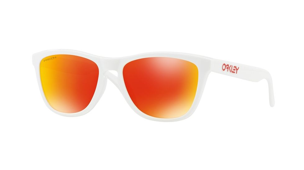 Oakley Frogskins A OO9245 Single Vision Prescription Sunglasses, 54mm, Polished White, OO9245-924576-54-SV