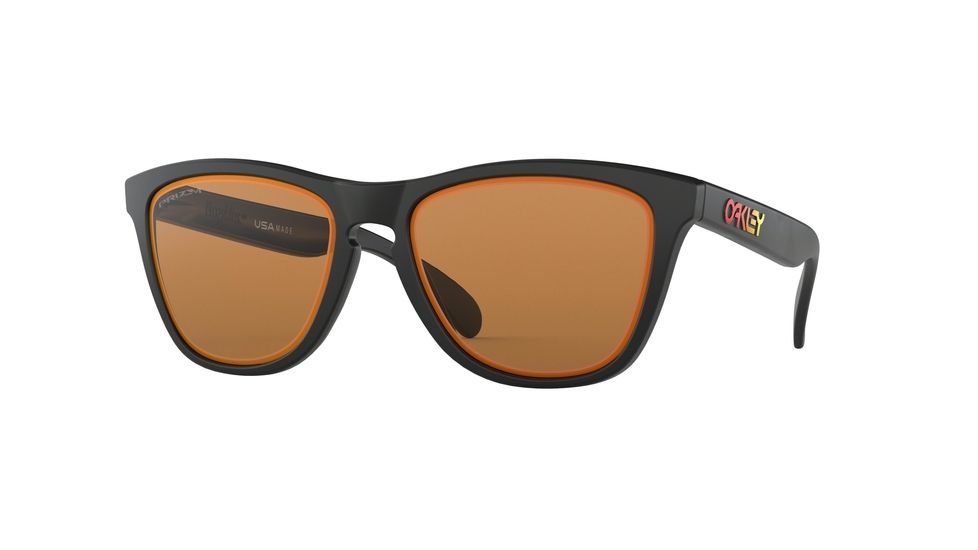 Oakley Frogskins A OO9245 Single Vision Prescription Sunglasses, 54mm, Matte Black, OO9245-924578-54-SV