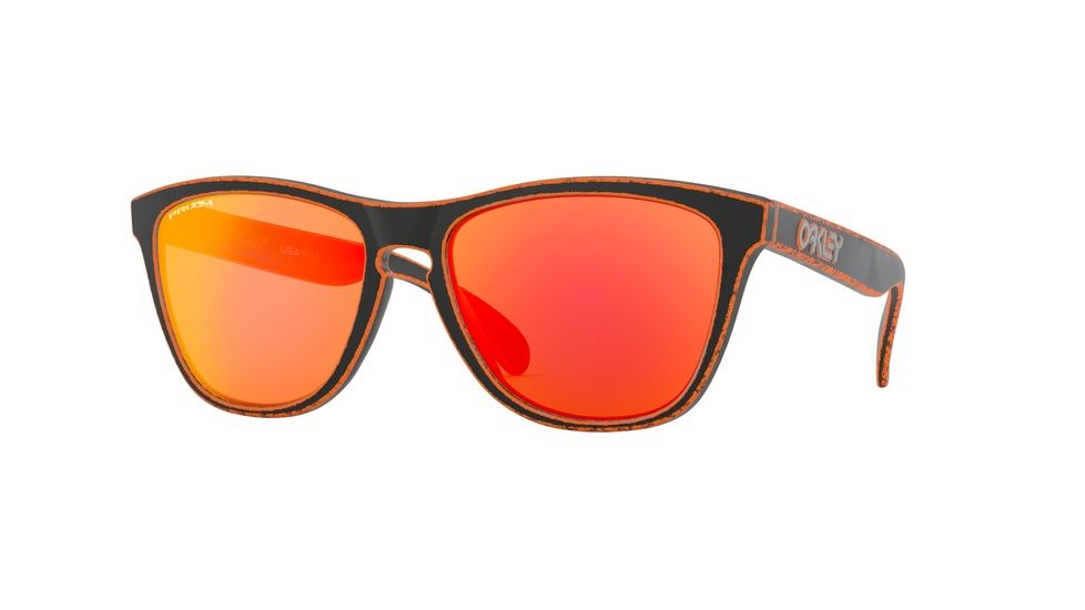 Oakley Frogskins A OO9245 Single Vision Prescription Sunglasses, 54mm, Raceworn Orange, OO9245-924589-54-SV