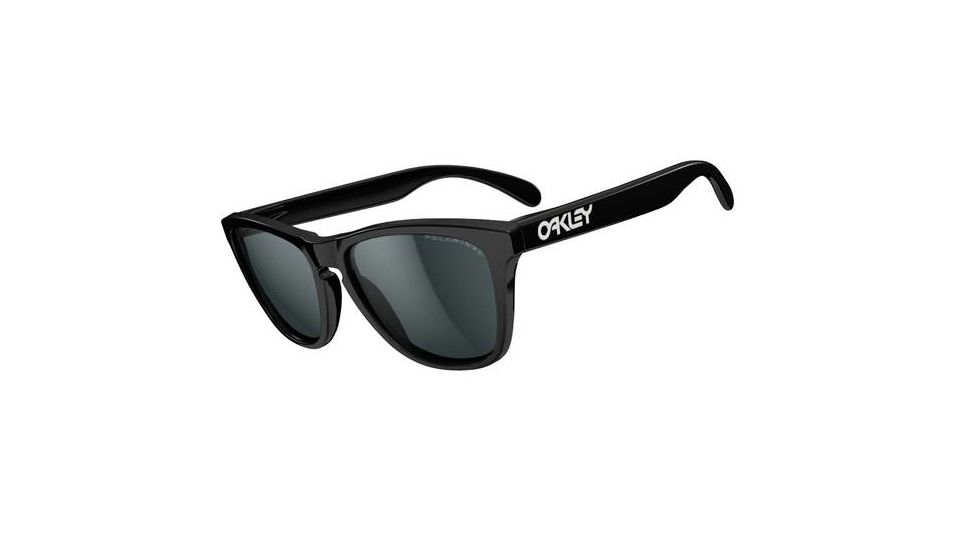 Oakley Frogskins 07 Sunglasses, Polished Black Frame, Grey Lens, Polarized 03-223