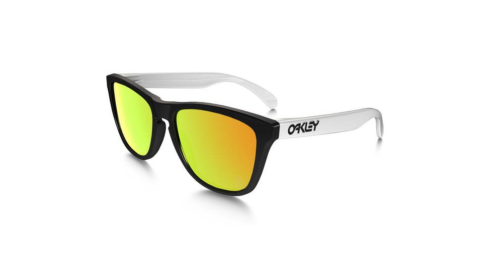 Oakley Frogskins - Heritage Collection Unisex Sunglasses, Black Frame, Fire Iridium Lens 24-418