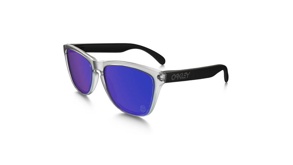 Oakley Frogskins - Heritage Collection Unisex Sunglasses, Matte Clear Frame, Violet Iridium Lens 24-419