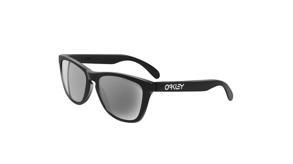 Oakley Frogskins 07 Sunglasses, Polished Black Frame, Grey Lens, Polarized 03-223
