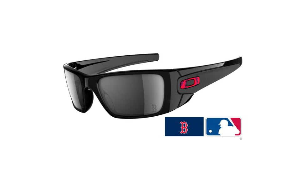Oakley Fuel Cell Red Sox Polished Black Frame w/ Black Iridium Lenses Sunglasses OO9096-46