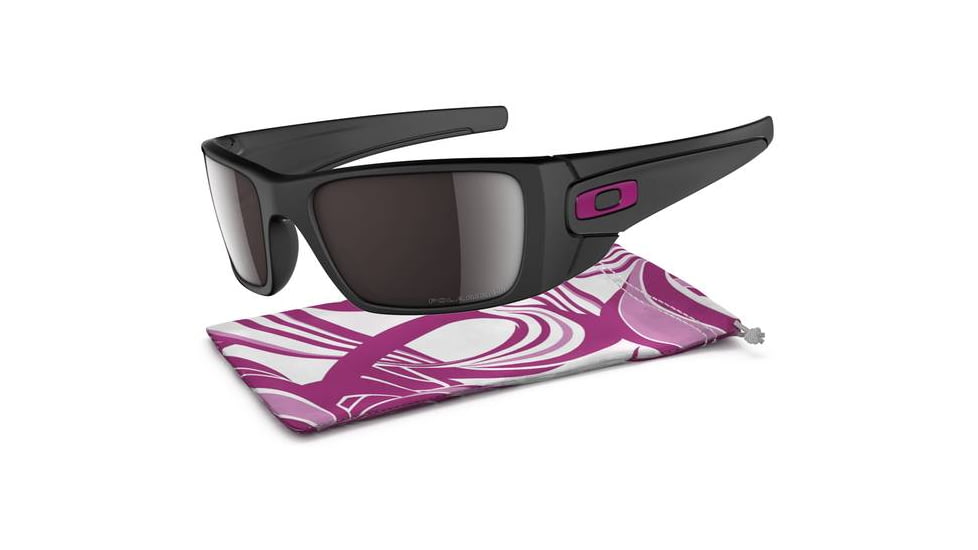 Oakley Fuel Cell Mens Sunglasses Breast Cancer - Matte Black Frame, OO Black Iridium Polarized Lens OO9096-80
