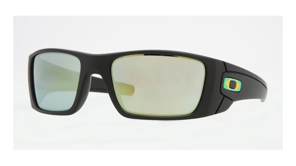 Oakley Fuel Cell Sunglasses 909614-60 - Matte Black brazil Frame, Emerald Iridium Lenses