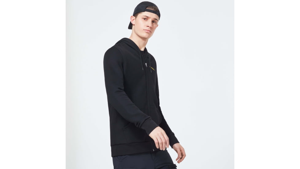 Oakley Full Zip Basic Fleece Hoodie - Mens, Blackout, Medium, FOA400607-02E-M