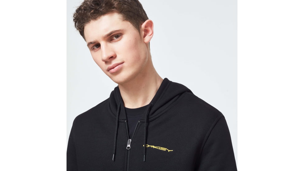 Oakley Full Zip Basic Fleece Hoodie - Mens, Blackout, Medium, FOA400607-02E-M