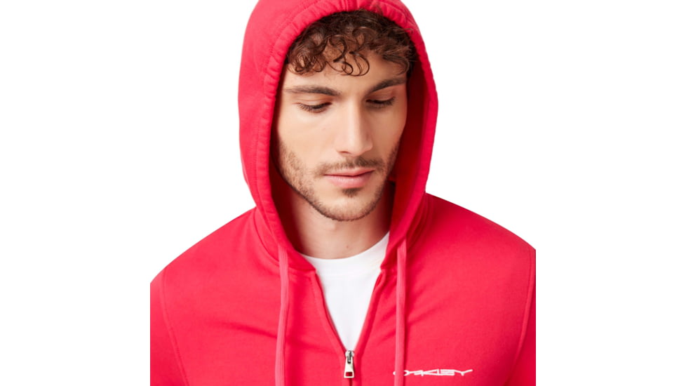 Oakley Full Zip Basic Fleece Hoodie - Mens, Virtual Pink, Medium, 472568-89D-M
