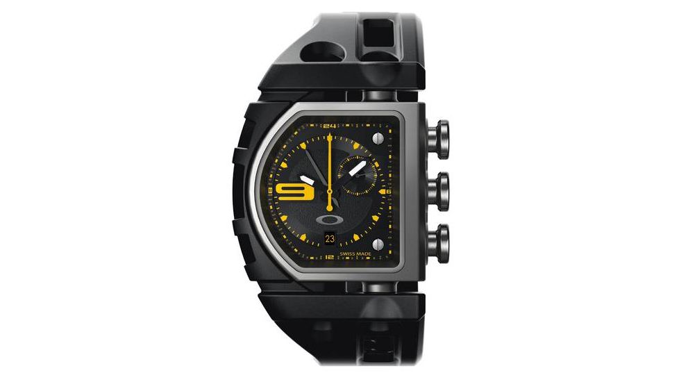 Oakley Fusebox Quartz Watch, Black Dial and Black Rubber Strap w/ Honed Case 26-302