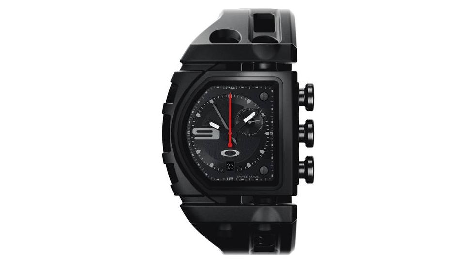 Oakley Fusebox Quartz Watch, Black Dial and Black Rubber Strap w/ Stealth Case 26-300