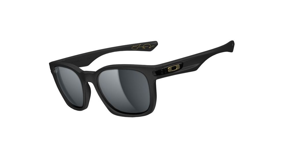 Oakley Garage Rock Mens Sunglasses SW Gold Series Matte Black Frame, Grey Lens OO9175-20