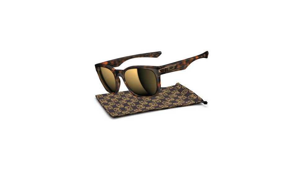 Oakley Garage Rock Mens Sunglasses SW Gold Series Brown Tortoise Frame, 24K Polarized Lens OO9175-19
