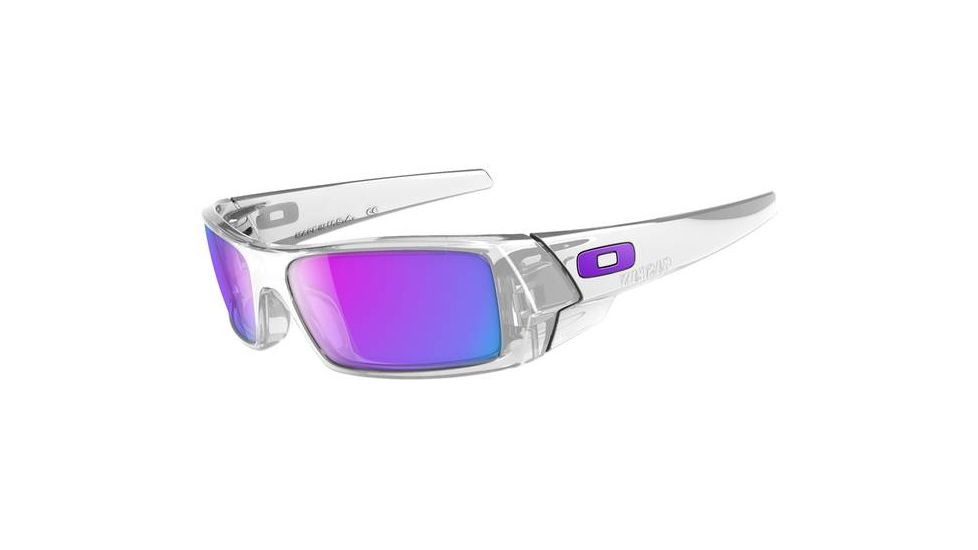 Oakley Gascan (Asian Fit) Sunglasses, Polished Clear Frame and Violet Iridium Lens OO9105-05