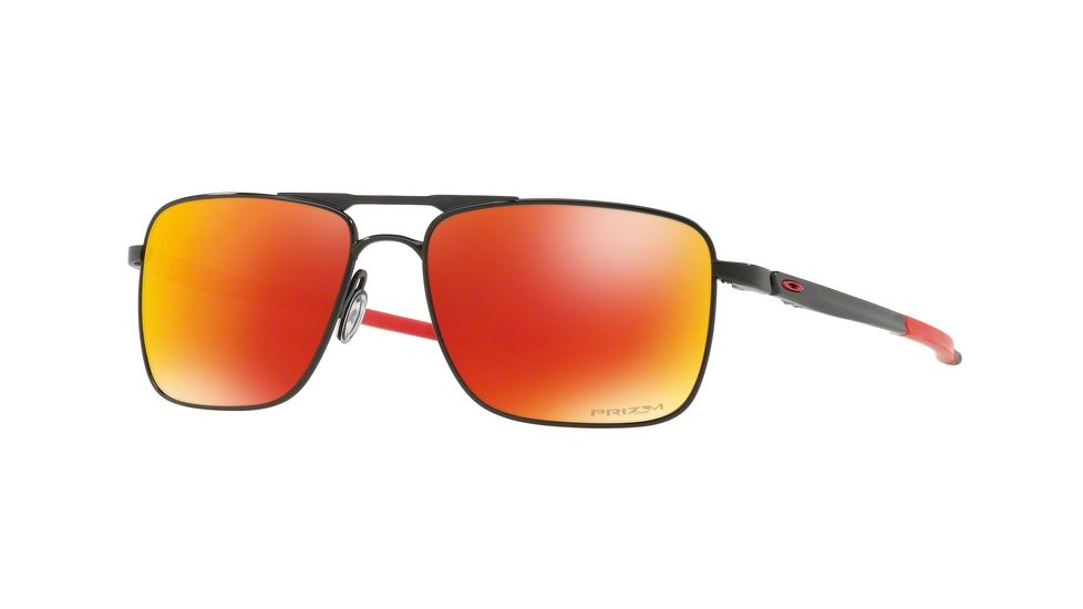 Oakley GAUGE 6 OO6038 Single Vision Prescription Sunglasses OO6038-603804-57 - Lens Diameter 57 mm, Frame Color Polished Black