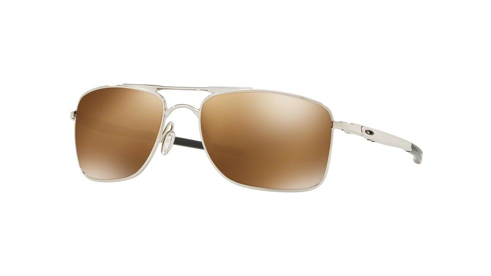 Oakley GAUGE 8 OO4124 Single Vision Prescription Sunglasses, 57mm, Polished Chrome, OO4124-412409-57-SV