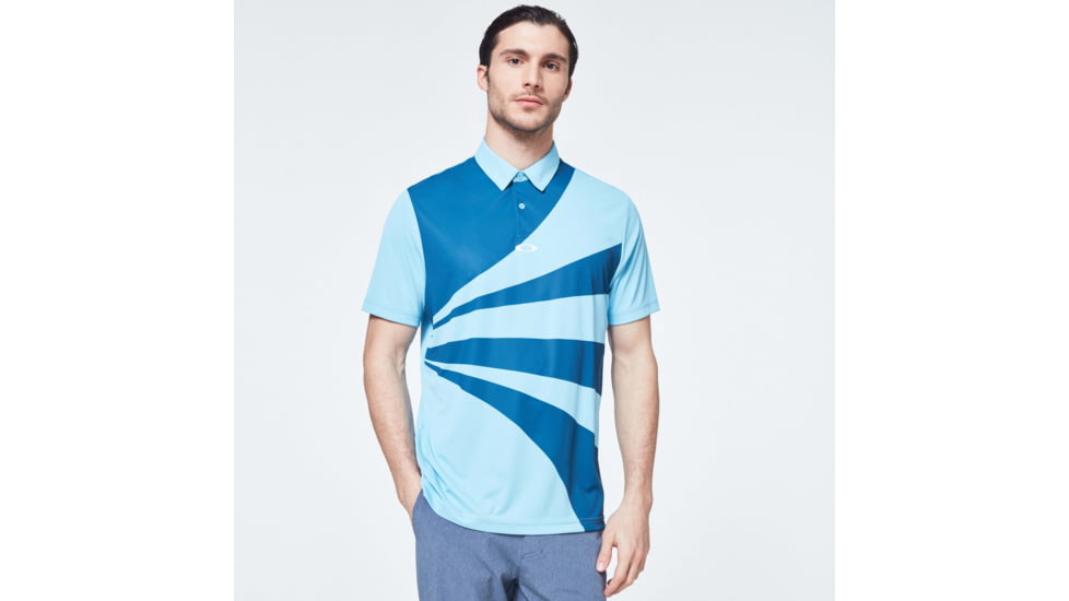 Oakley Geometric Swing Polo - Mens, Interstellar Blue, Extra Small, FOA400126-6TR-XS