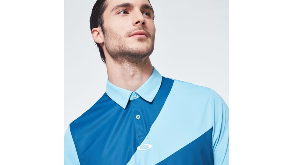 Oakley Geometric Swing Polo - Mens, Interstellar Blue, Extra Small, FOA400126-6TR-XS