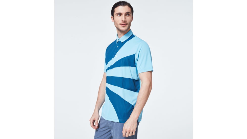 Oakley Geometric Swing Polo - Mens, Interstellar Blue, Extra Small, FOA400126-6TR-XS
