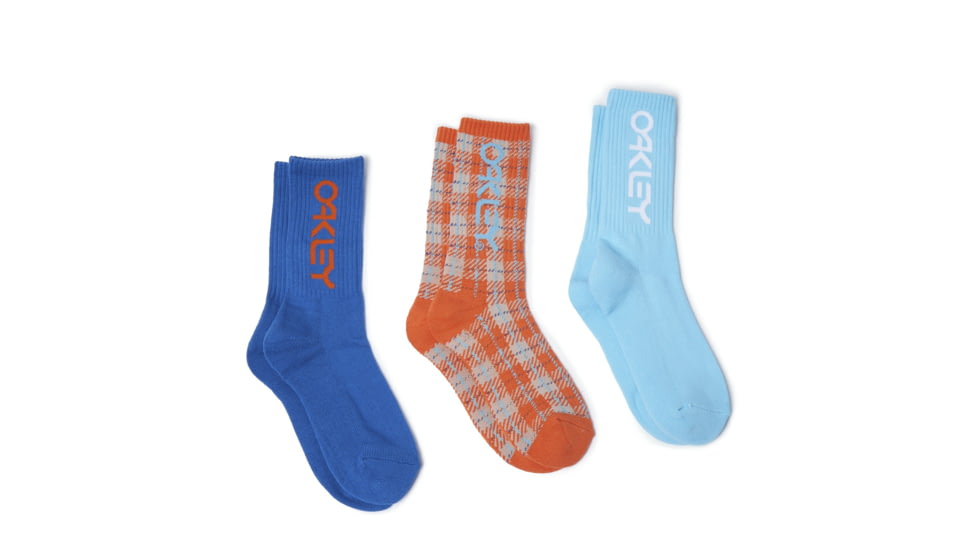 Oakley Golf Socks Tnp, 3 Pieces - Mens, Bright Azur, Small/Medium 93354-6BB-S/M