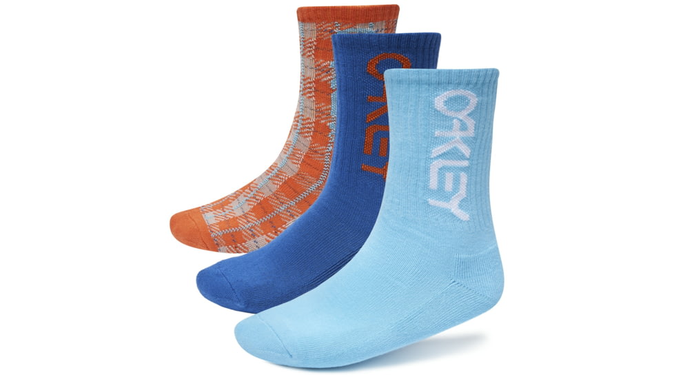 Oakley Golf Socks Tnp, 3 Pieces - Mens, Bright Azur, Small/Medium 93354-6BB-S/M