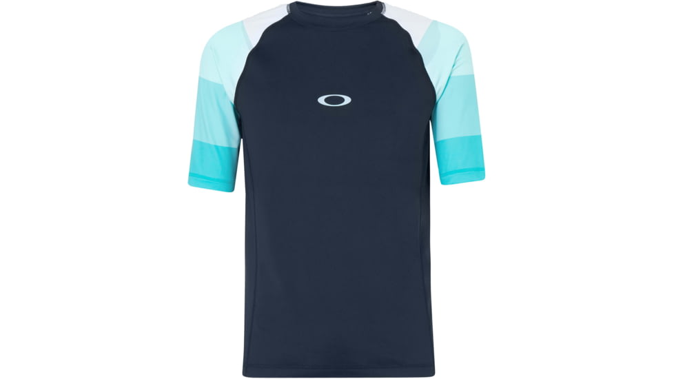 Oakley Grad Stripes Short Sleeve Rashguard T-Shirt - Mens, Blackout, Small, FOA400102-02E-S