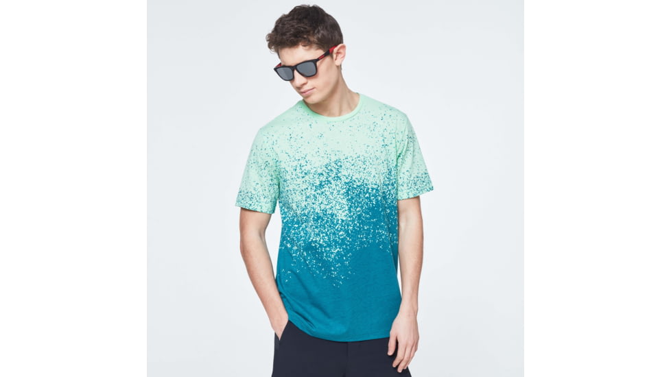 Oakley Gradient Spray Short Sleeve Tee - Mens, Gradient Green Print, Large, FOA400062-93N-L