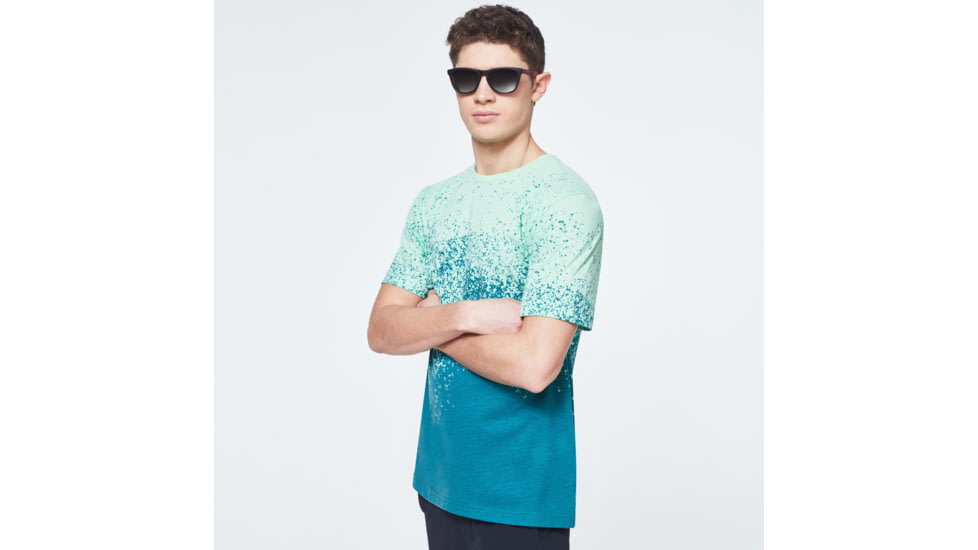 Oakley Gradient Spray Short Sleeve Tee - Mens, Gradient Green Print, Large, FOA400062-93N-L