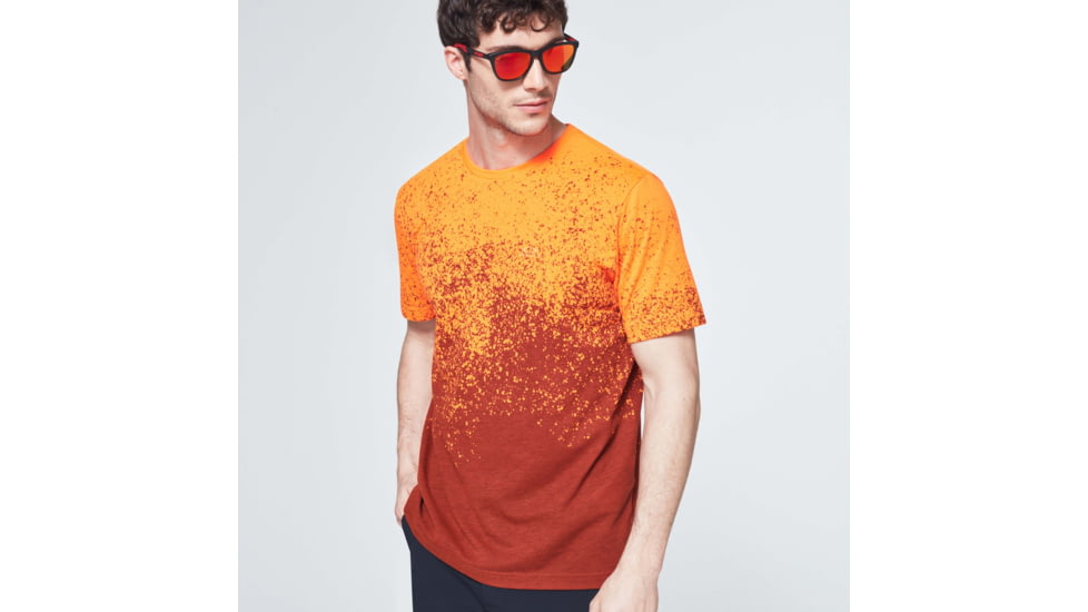 Oakley Gradient Spray Short Sleeve Tee - Mens, Gradient Orange Print, Extra Large, FOA400062-99T-XL