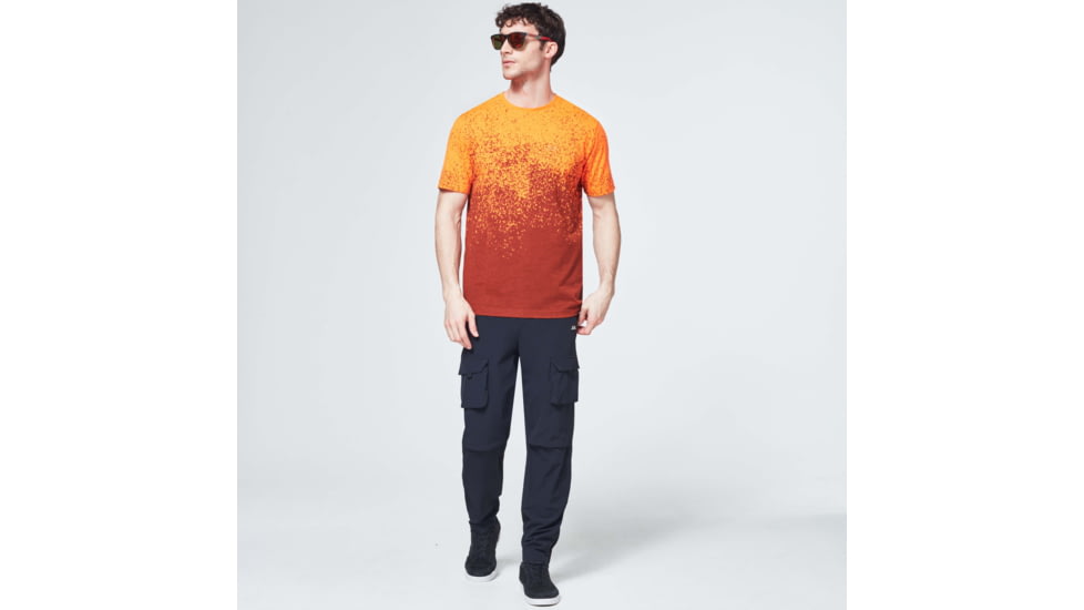 Oakley Gradient Spray Short Sleeve Tee - Mens, Gradient Orange Print, Extra Large, FOA400062-99T-XL