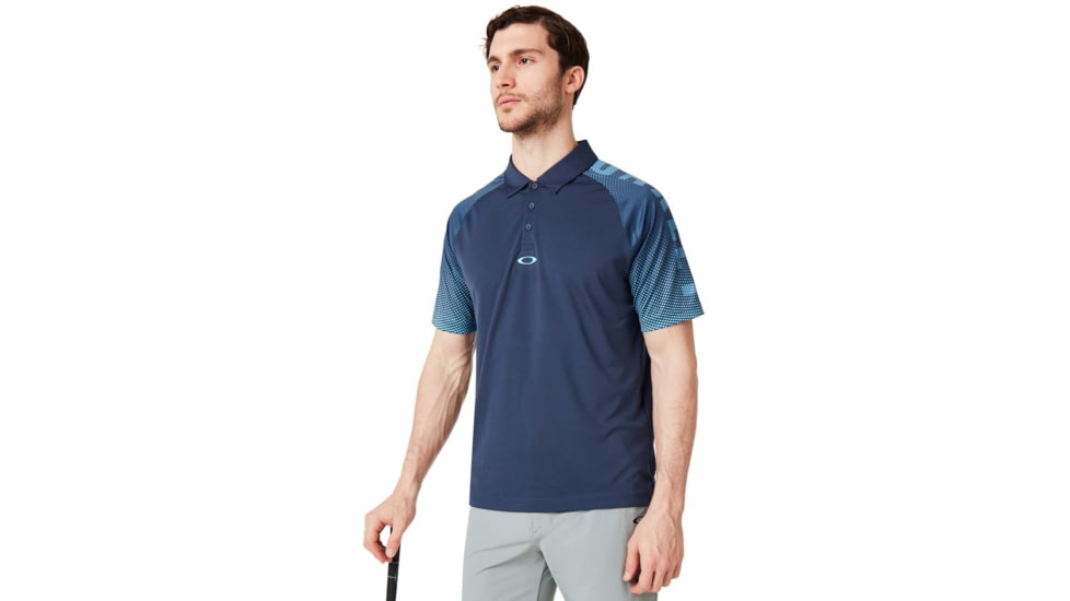 Oakley Graphic Logo Sleeves Polo - Mens, Foggy Blue, Medium, 434433-6FB-M