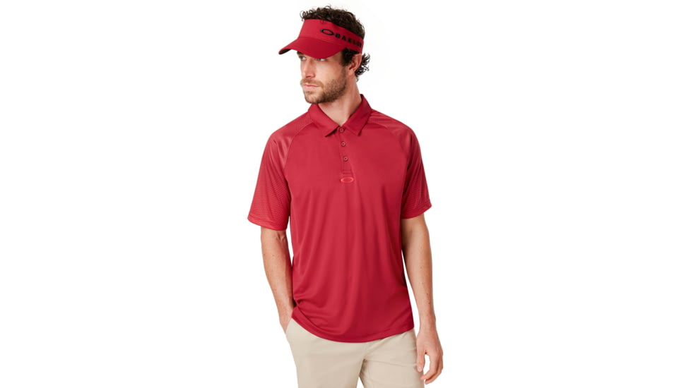 Oakley Graphic Logo Sleeves Polo - Mens, Raspberry, Extra Large, 434433-45A-XL