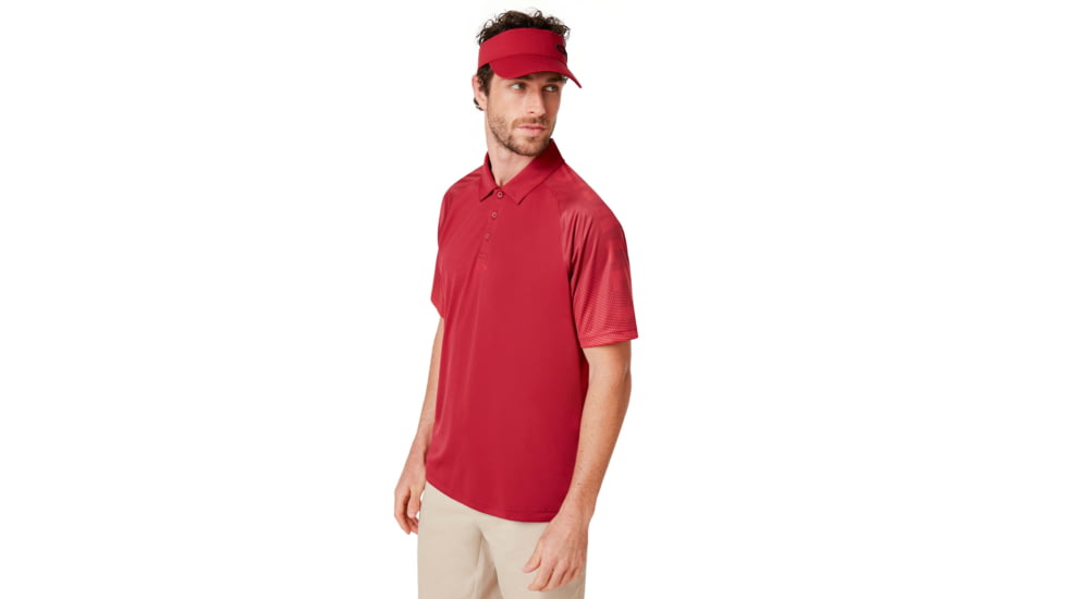 Oakley Graphic Logo Sleeves Polo - Mens, Raspberry, Extra Large, 434433-45A-XL