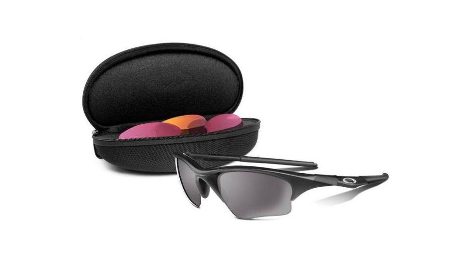 Oakley Half Jacket XLJ Array Matte Black Frame w/ Grey, G20, Persimmon Lenses Sunglasses 03-661