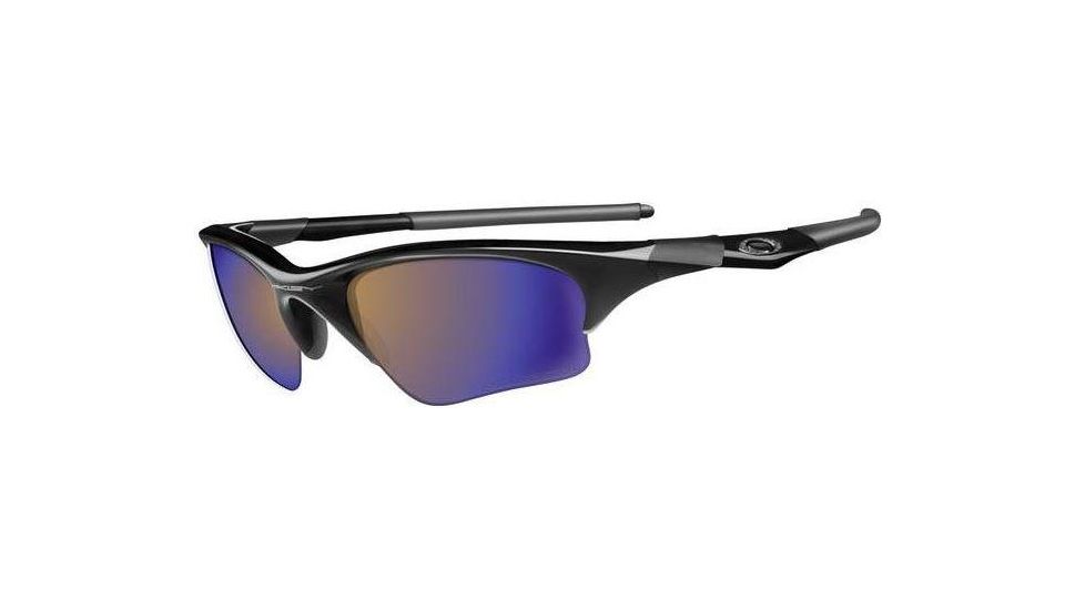 Oakley Half Jacket XLJ Jet Black /Shallow Blue Polarized Lenses Sunglasses 12-752