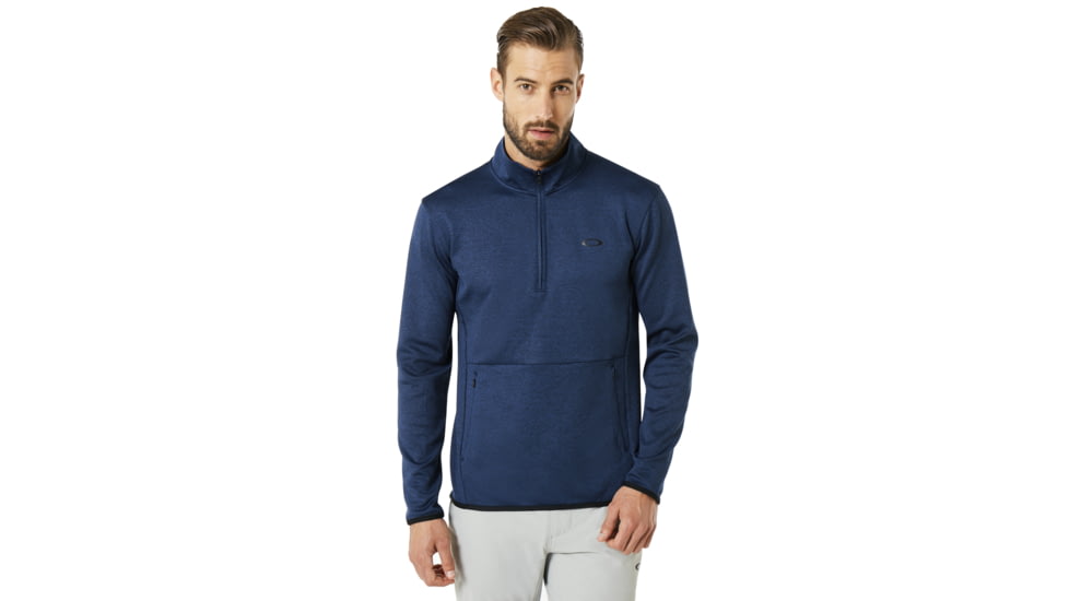 Oakley Half Zip Golf Fleece - Mens, Dark Blue Med Htr, Large, 461662-6E2-L