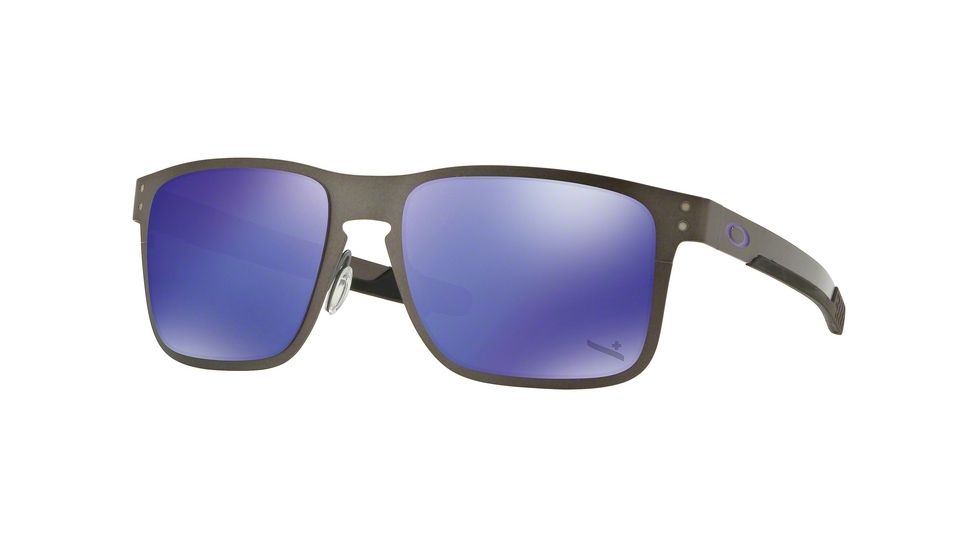 Oakley HOLBROOK METAL OO4123 Progressive Prescription Sunglasses, 55mm, Gunmetal, OO4123-412319-55-PRO