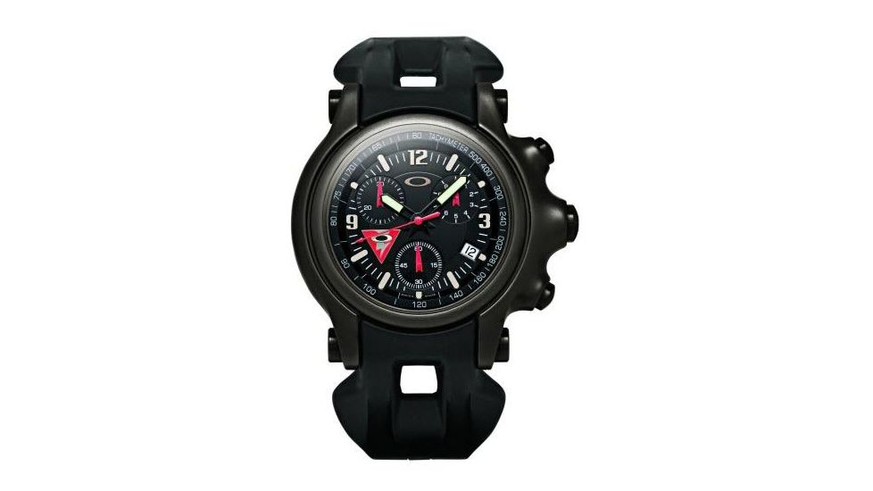 Oakley Holeshot Quartz Watch, SI Dial and Black Rubber Strap w/ Stealth Case 10-072