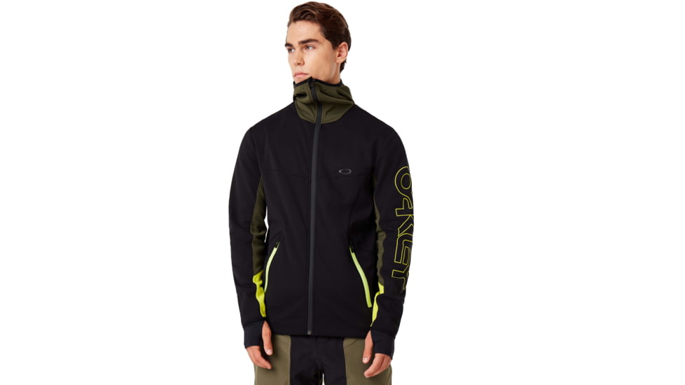 Oakley Hot Springs Thermal Fleece Full Zip - Mens, Blackout, Extra Large, 461772-02E-XL