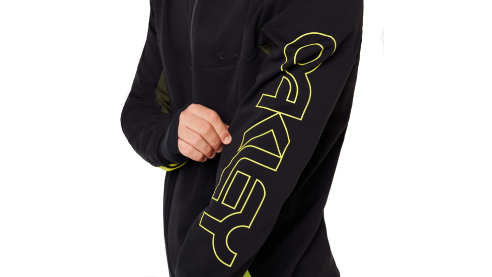 Oakley Hot Springs Thermal Fleece Full Zip - Mens, Blackout, Extra Large, 461772-02E-XL